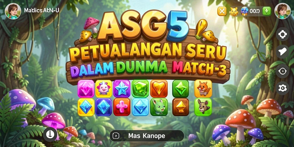 Tampilan gameplay seru dari ASG55 di dalam dunia Match-3.