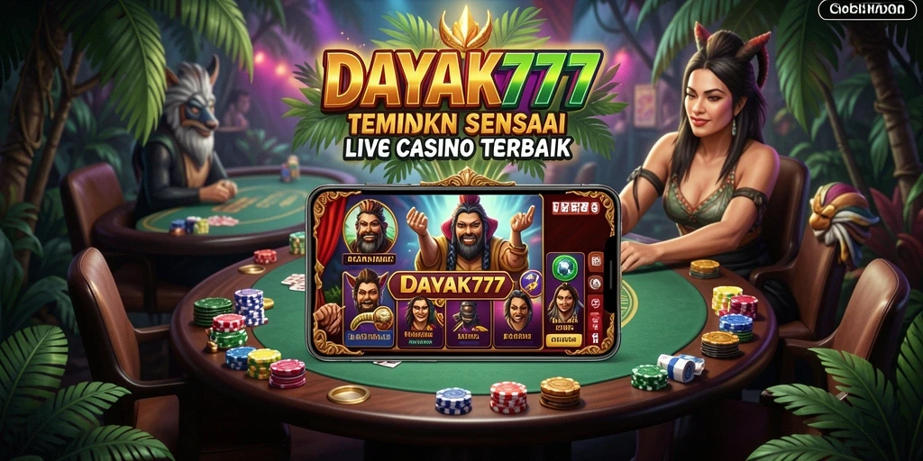 Screenshot DAYAK777 menampilkan dealer langsung dan permainan kasino yang menegangkan.