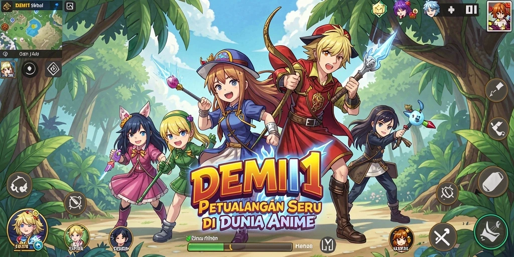 Screenshot game Anime menunjukkan pertarungan karakter yang mendebarkan.