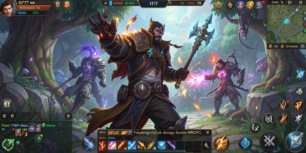 Screenshot gameplay GF777 menampilkan aksi seru dalam dunia MMORPG.