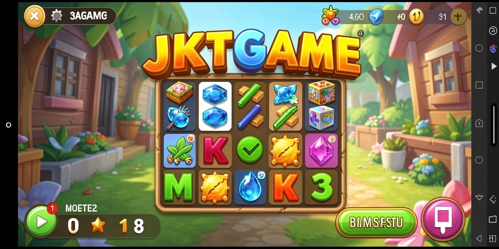 Tampilan gameplay seru dari JKTGAME tipe Match-3.