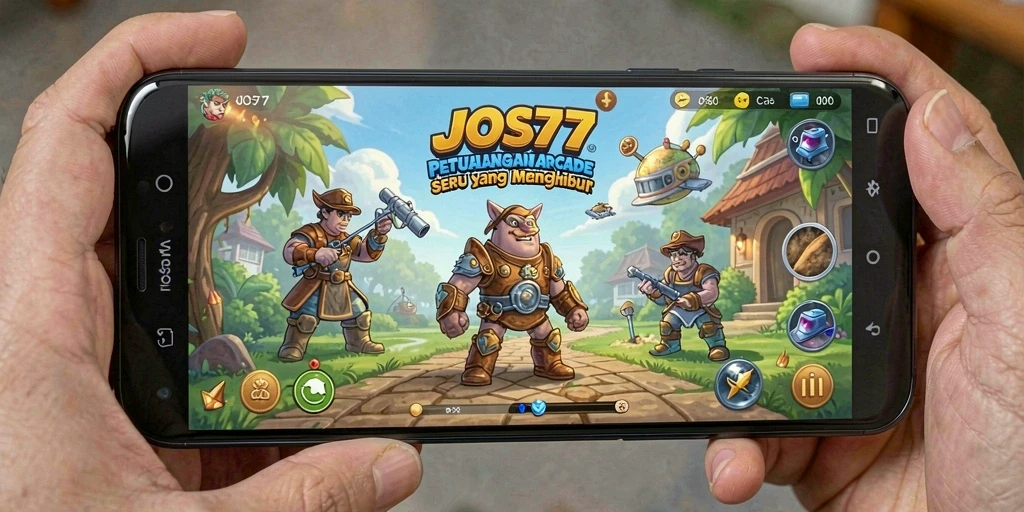 Screenshot utama JOS77 menunjukkan aksi seru dalam gameplay Arcade.