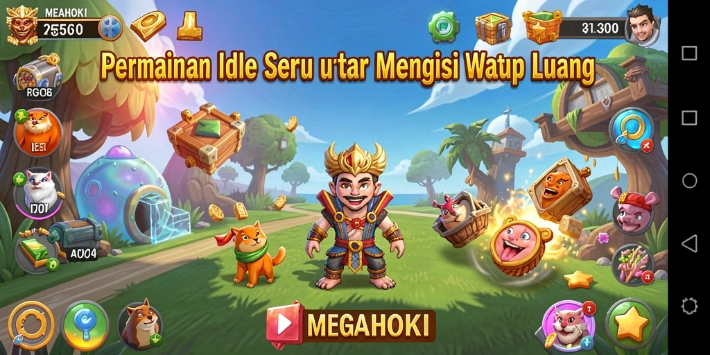 Tampilan gameplay MEGAHOKI yang menarik dan menyenangkan.