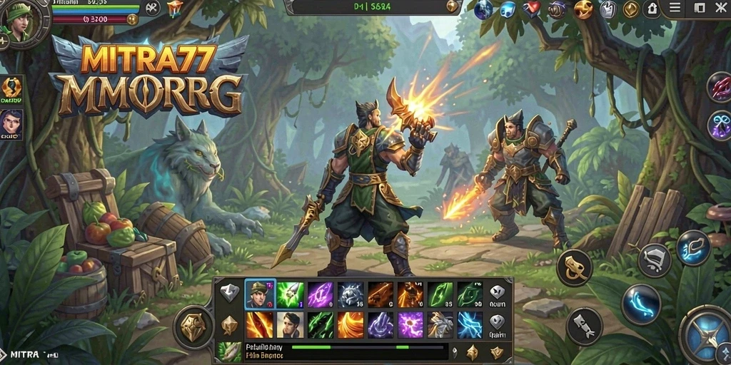 Tampilan seru dari gameplay petualangan MMORPG MITRA77.