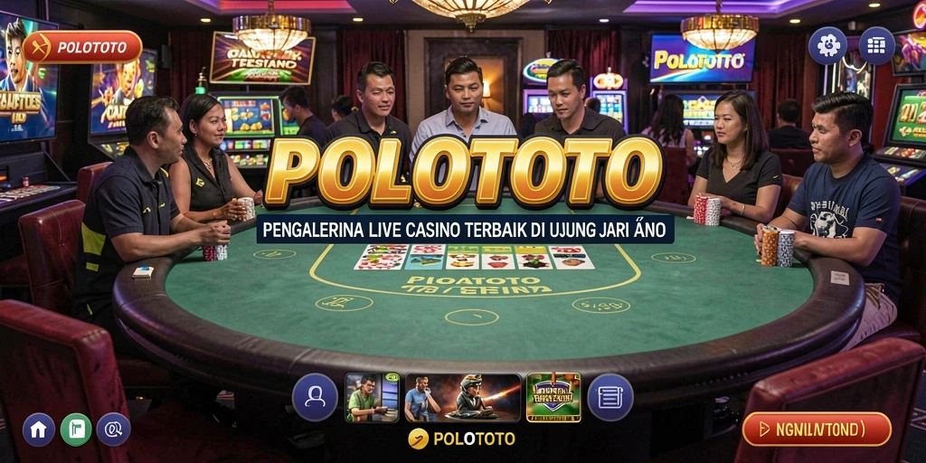 Screenshot gameplay POLOTOTO menunjukkan dealer langsung dalam aksi.