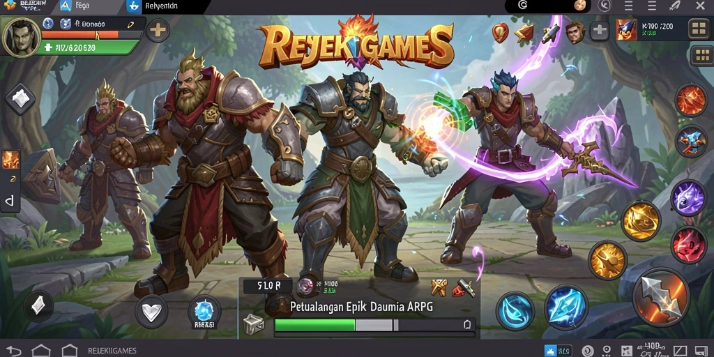 Screenshot gameplay dari <strong>REJEKIGAMES</strong> yang menampilkan aksi pertarungan yang mendebarkan.