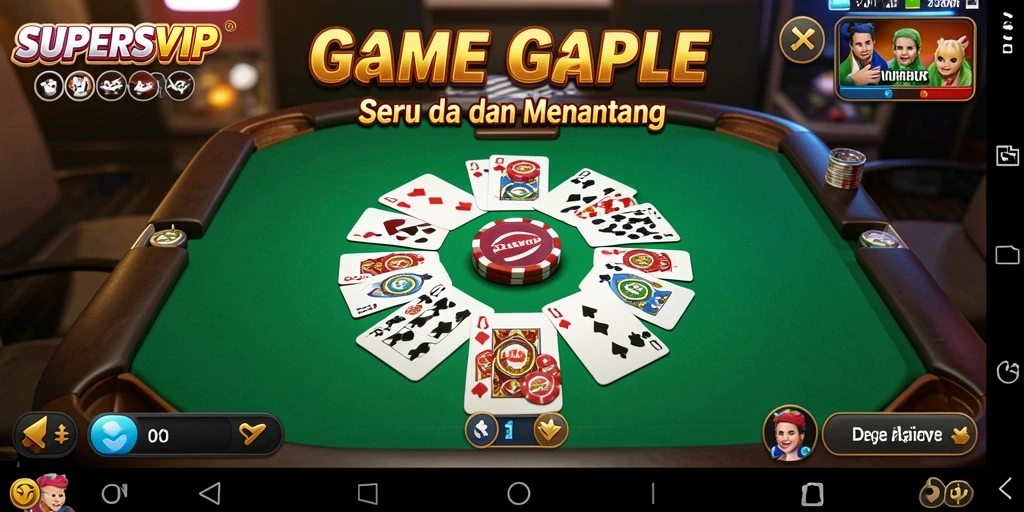 Tampilan menarik gameplay Gaple di SUPERSVIP.